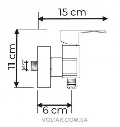 Змішувач для душу KFA Armatura Smaragd Black (4226-050-81)