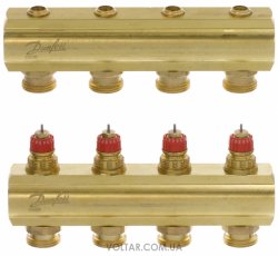 Розподільний колектор Danfoss FHF4 без ротаметрів (088U0504)