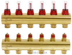 Розподільний колектор Danfoss FHF-6F з ротаметрами (088U0526) Розподільний колектор Danfoss FHF-6F з ротаметрами (088U0526)