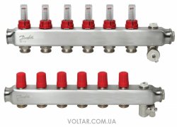 Колектор Danfoss SSM-F на 6 контурів із ротаметрами (088U0756)