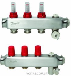 Колектор Danfoss SSM-F на 3 контури з ротаметрами (088U0753)