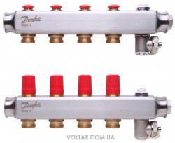 Коллектор Danfoss SSM на 4 контура без ротаметров (088U0804)