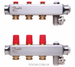 Коллектор Danfoss SSM на 3 контура без ротаметров (088U0803)