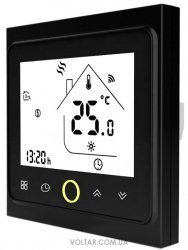 Термостат с ZigBee управлением Tervix для водяного/электрического теплого пола с датчиком 3 м (черный)