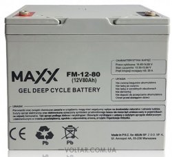 Аккумулятор MAXX гелевый FM-12-80 80AH 12V