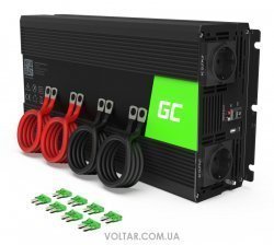 Перетворювач напруги (Інвертор) Green Cell з 12V на 230V 3000W/6000W чиста синусоїда