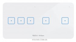 Вимикач Tech WSS-32 подвійний п'ятиполюсний, сенсорний, скляний