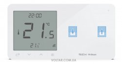 Выключатель ролетный с терморегулятором Tech WZR-02 двухполюсный, сенсорный, стеклянный