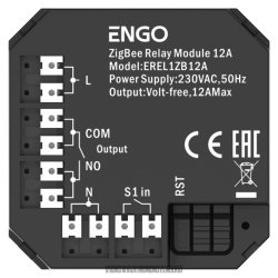 Модульное реле ENGO CONTROLS EREL1ZB12A ZigBee Smart Relay, 1x12A, NO-COM output, сухой контакт