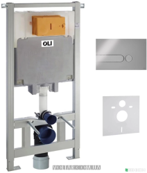 Комплект инсталляции OLI OLI80 Sanitarblock с кнопкой IPLATE Chrome (885342)