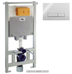 Комплект інсталяції OLI OLI80 Sanitarblock з кнопкою Narrow Black Soft Touch (888782)