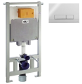 Комплект инсталляции OLI OLI80 Sanitarblock с кнопкой Narrow Chrome (890231)