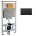 Комплект инсталляции OLI OLI80 Sanitarblock с кнопкой Narrow Black Soft Touch (888782)
